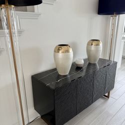 Black Marble Console Table (bought New For $2000)