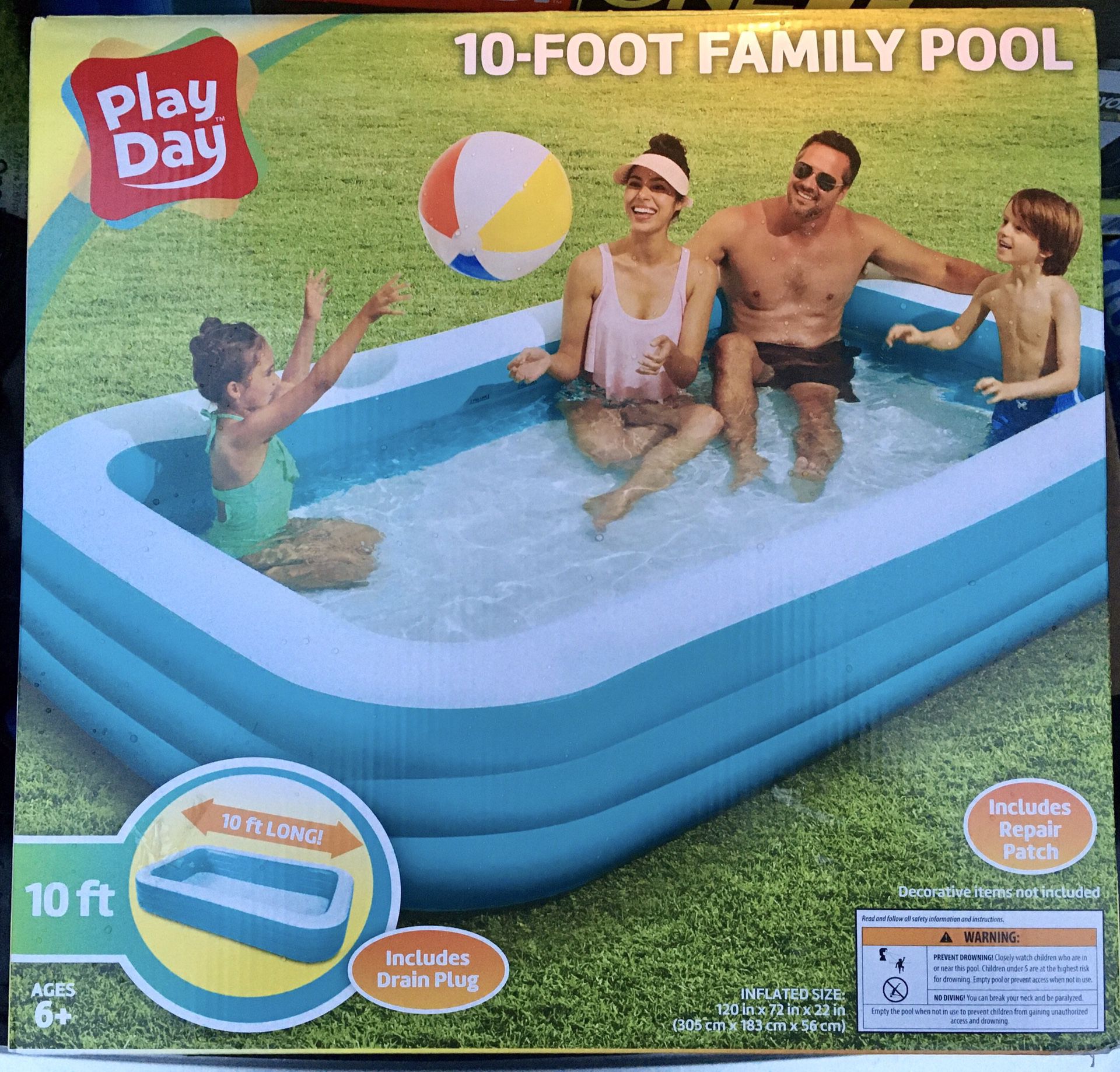 PlayDay 10-foot Family pool (Includes Repair Patch)