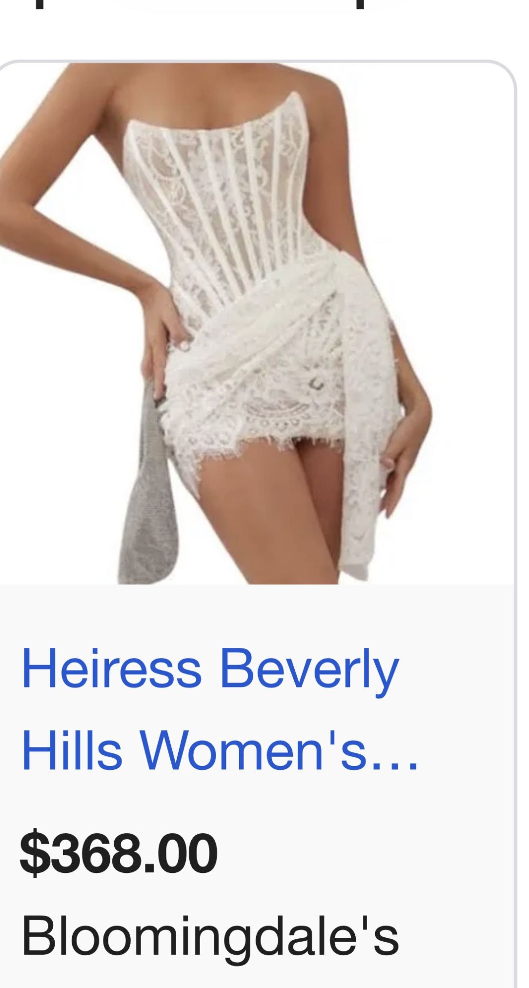 Heiress Beverly Hills Lace Corset Draped Mini Dress