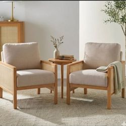 Set Of 2 Better Homes & Gardens Springwood Caning Accent Chairs