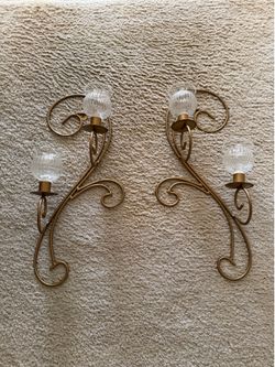 Brand New 2pcs Gold Wall Sconces Metal