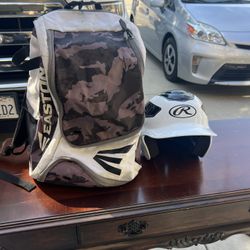 Baseball Backpack & Batting Helmet