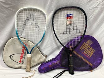 Vintage HEAD & Marty Hogan Racquetball Racquets w/ Covers Lot