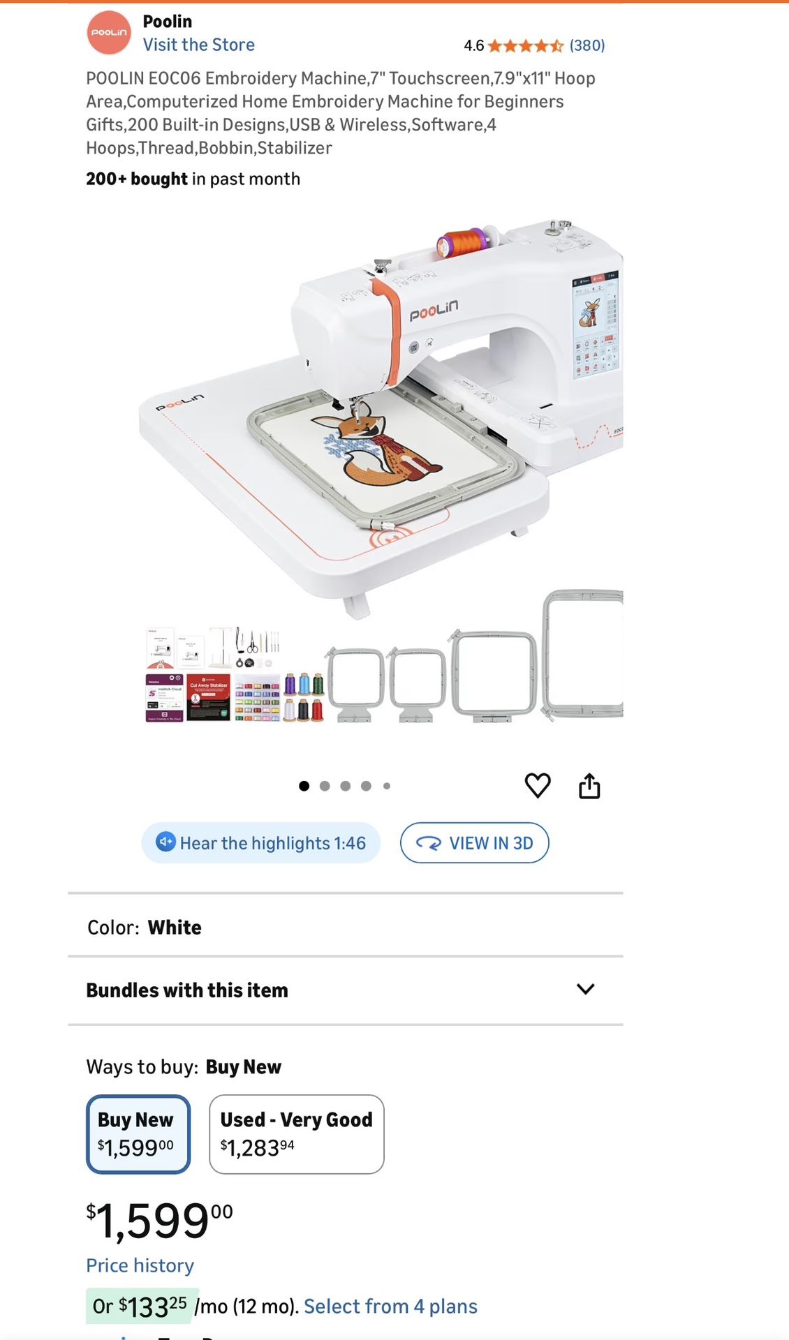 Poolin EOC06 Embroidery Machine