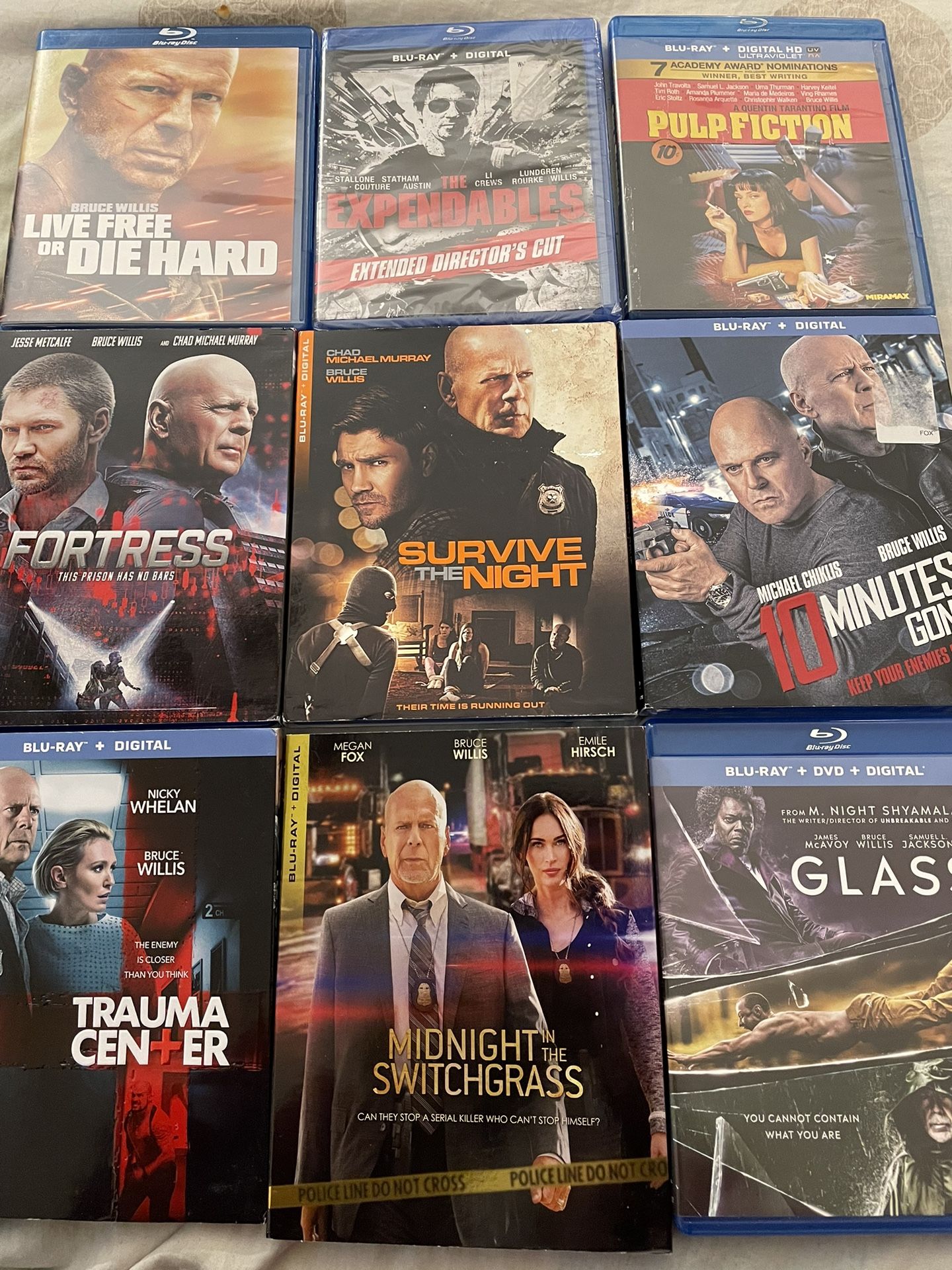 HUGE BUNDLE OF BRUCE WILLIS BLU-RAYS (Blu-ray) INCLUDES 9 BLU-RAYS #1