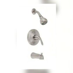 Glacier Bay Builders Single Handle 1-Spray Tub and Shower Faucet 1.8 GPM in Brushed Nickel (Valve Included)