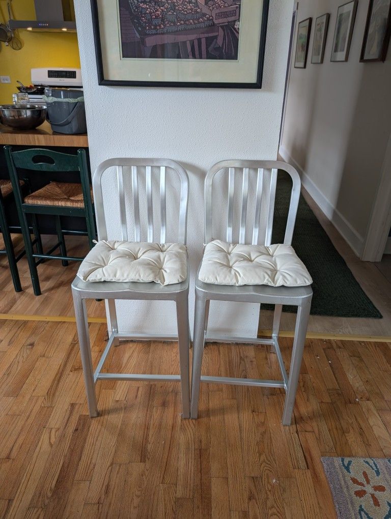 2 Metal Counter Height Stools