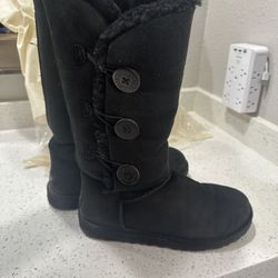 Women’s UGG Tall Boots Black Size 8 And Dust Bag 