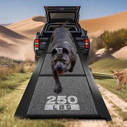 71" x 17.3" Dog Ramps for Large Dogs with Anti-Pinch Handle and Anti-Slip Rug Surface, Folding Dog Ramp Up to 250LBS, Portable Dogs Car Ramp for SUV, 
