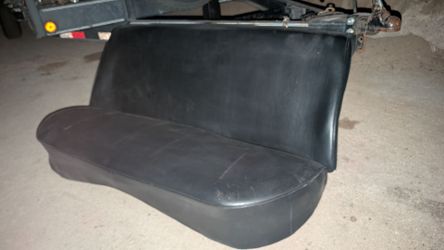 Newly reupholstered black vinyl bench seat for full size classic vintage truck Ford Chevy Dodge custom hot rod front seats