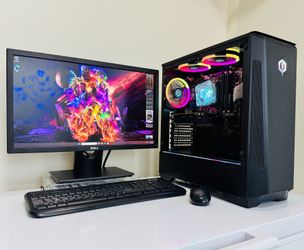 NEW DELL Starter Gaming PC 8 Core I7 CPU @3,4GHz. GPU AMD RX460 2G. 256G SSD /500G HDD 16G RAM. WIFI USB3. 500W RGB PSU. 22” Monit. Mouse/Keyb. Win11P