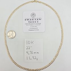 10k gold 22" diamond cut curb link chain
