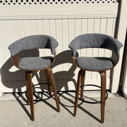 Mid Century Modern Swivel Bar Stools 
