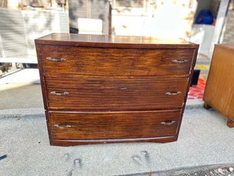 Dark Wood vintage three-drawer bowfront