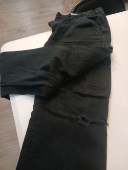 Black Distressed Denim Jeans