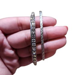 Silver Toned Lot of 2 Bangles