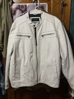 Wilsons White Faux Leather Motorcycle Jacket XL.. NWT