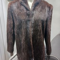 Mahogany Mink Fur Corded Jacket