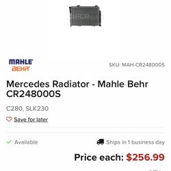 Mercedes Slk230 Radiator New