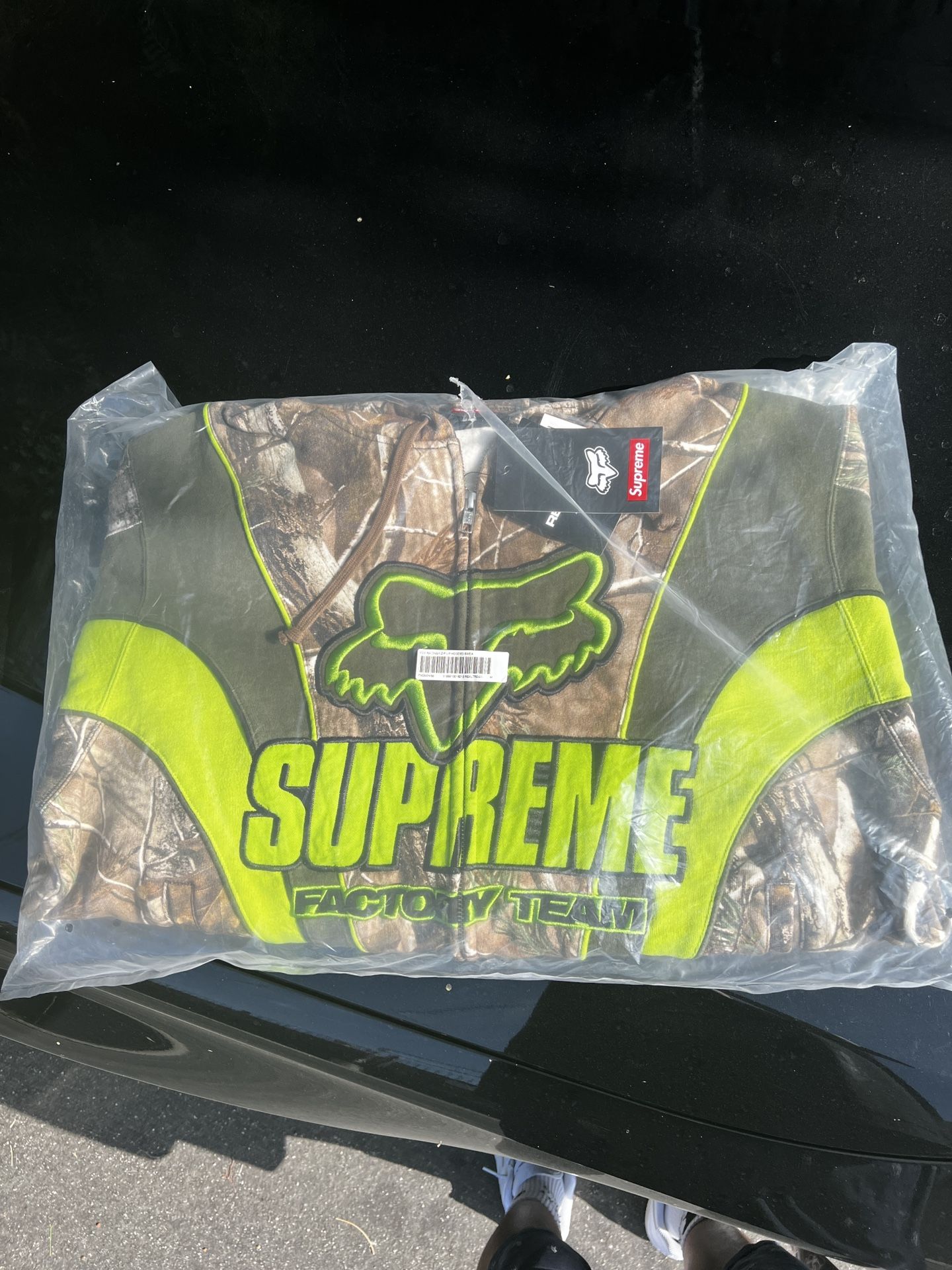 Supreme Fox Racing Zip Up Hooded Sweatshirt Size M