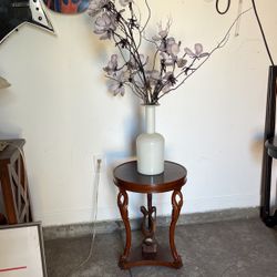 Antique wood corner table 