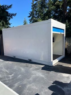 TINY HOME SHELL! Container House w/ Roll-Up Door & Rubber Floors