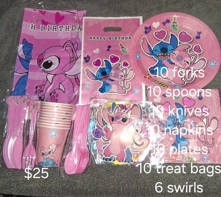 Stitch And Angel Party Supplies 