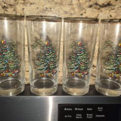 Spode Christmas Tree Set Of Four Highball Glasses Pre-owned 