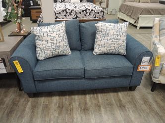 Style Line Dahila Roll Arm Loveseat - Blue | Small Sofa | Two-Seat Couch