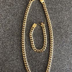 Cuban Necklace / Bracelet Set