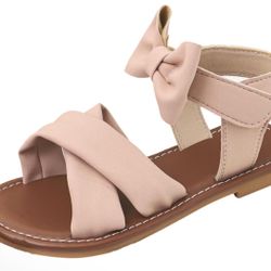 5 big kids Children’s Summer Sandals – Lightweight Open-Toe Flat Sandals with Bow Tie Decoration, Multi-Strap Design & Anti-Slip Sole for Outdoor & Ca
