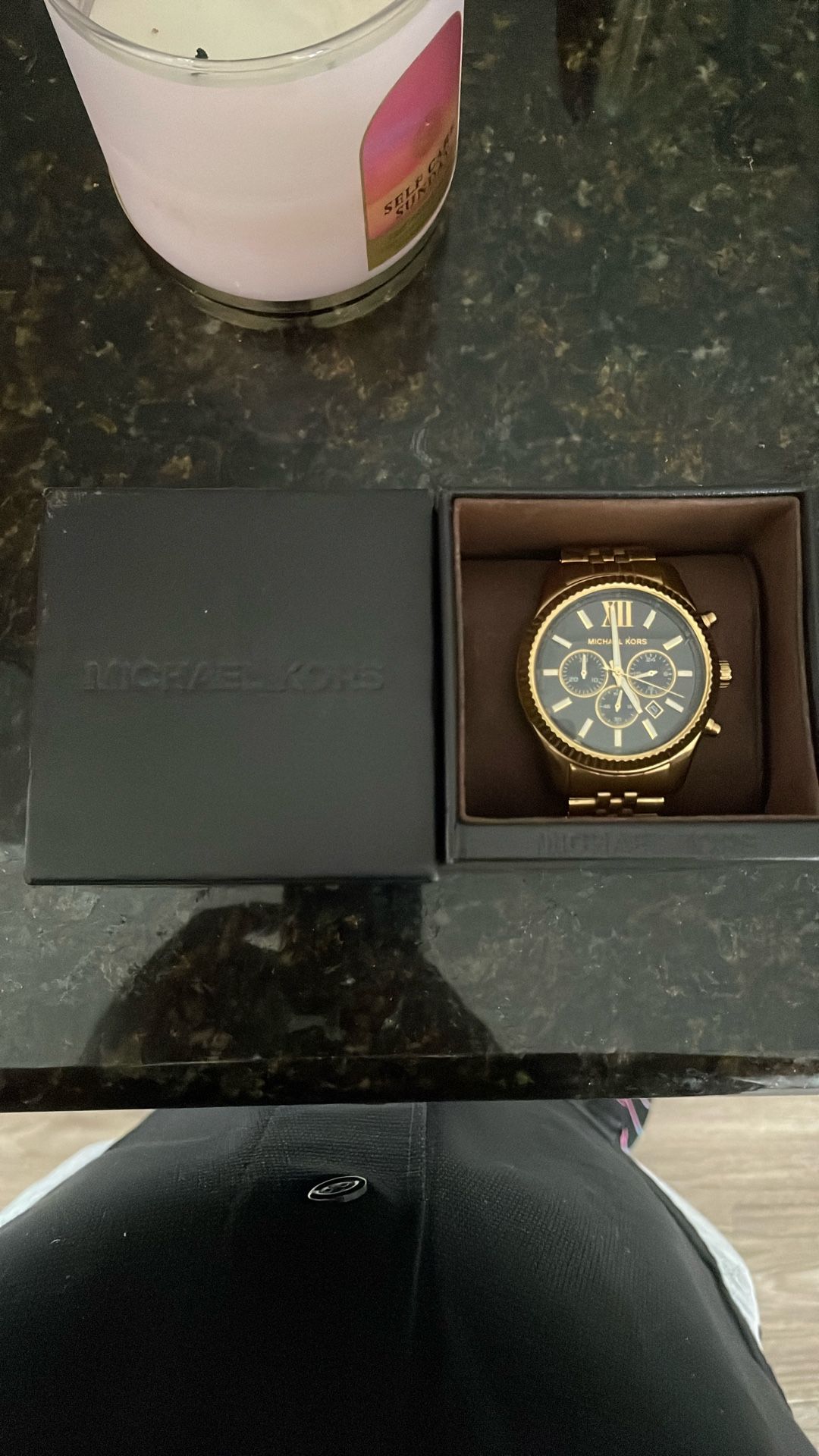 Michael Kors Oversized Gold Watch.