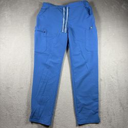 Figs Livingston Pants Scrubs Women’s M Blue Wide Leg Technical Collection #1A