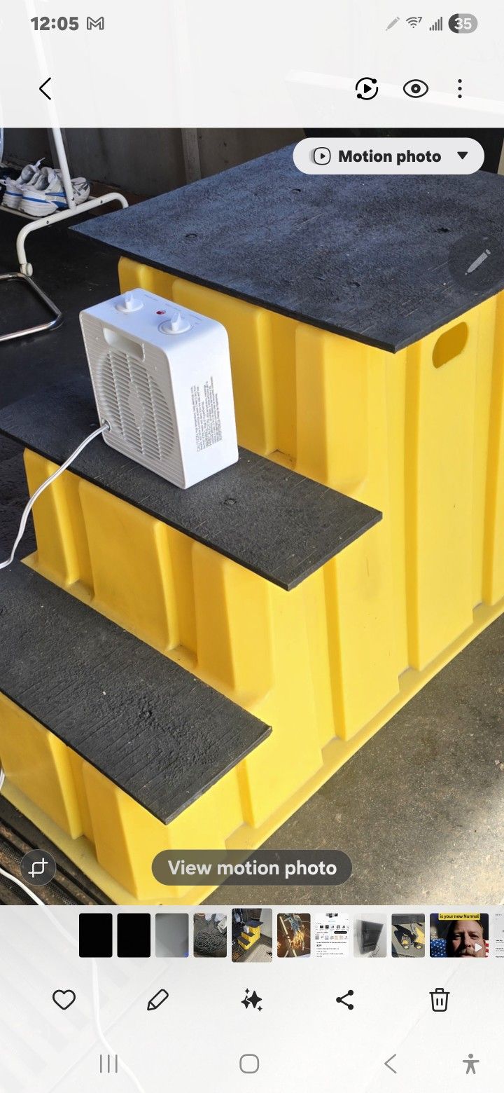 Industrial Polyethylene Step Stool 3 Step 29" Height, Yellow
.