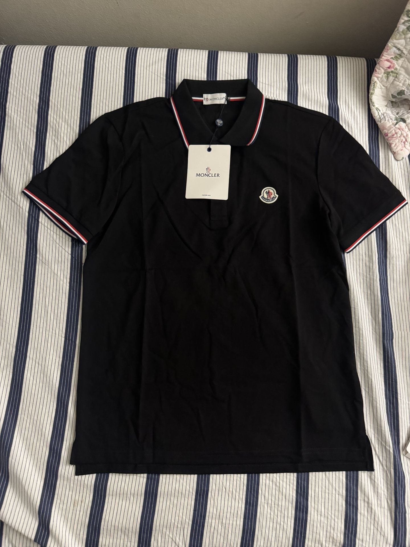 Moncler Black Polo Shirt Size M