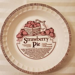 Pie Plate Pan Strawberry Recipe Royal China Jeannette Vintage Antique Dish