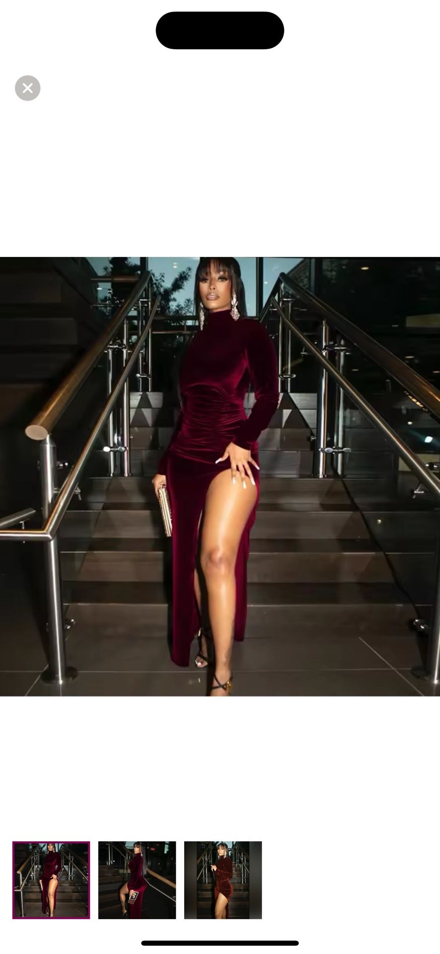 NEW WITH TAGS WOMEN’S HIGH NECK RUCHED WAIST VELVET DRESS SIZE MEDIUM AND LARGE AVAILABLE