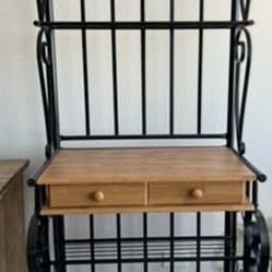 Shelf Unit with Metal And Wood Drawers 
