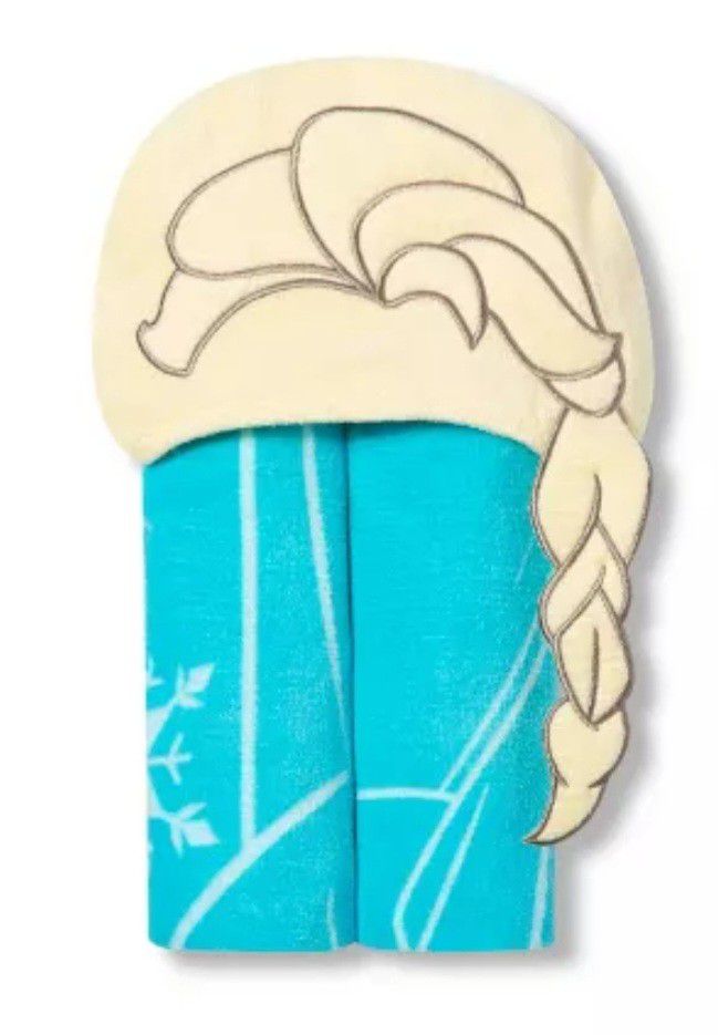 Disney FROZEN Elsa Hooded Bath Towel Icy Blue Printed 1 Piece 100% Cotton Poncho