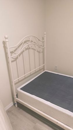 Metal bed frame with base