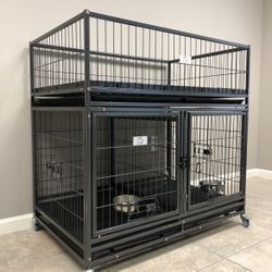 Brand New Heavy Duty Stackable 43” Dog Kennel With Whelping Top Dura Floors Included 