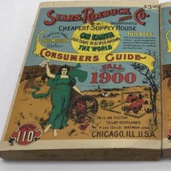 Vintage Sears Roebuck and Co Consumers Guide 1900 Book