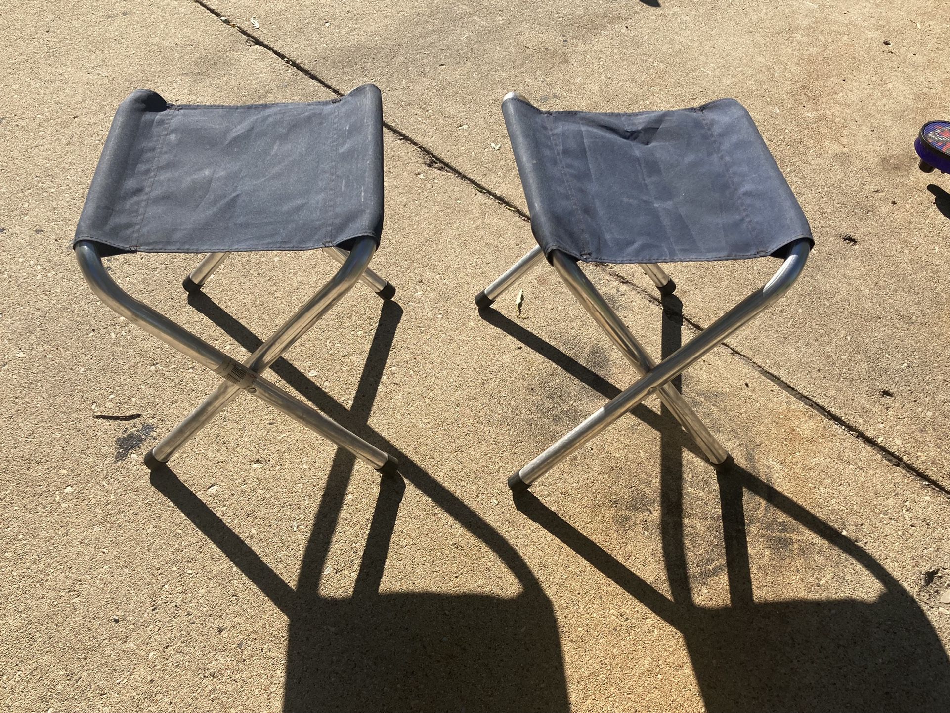 2 Small Coleman Folding Stools $15 For Both