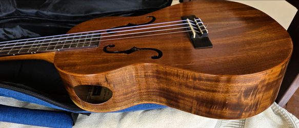 Handmade Bruce Wei BW-LUG19 Bass Ukulele / Baritone Uke Koa Solid Wood Artisan UG19 w Case Upgraded