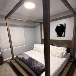 Canopy Style- Japanese Wood King Size Bed Frame ONLY- 