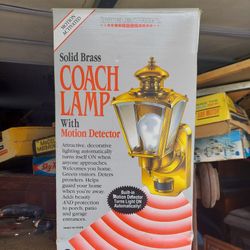 Brass Coach Lamp With Motion Detector