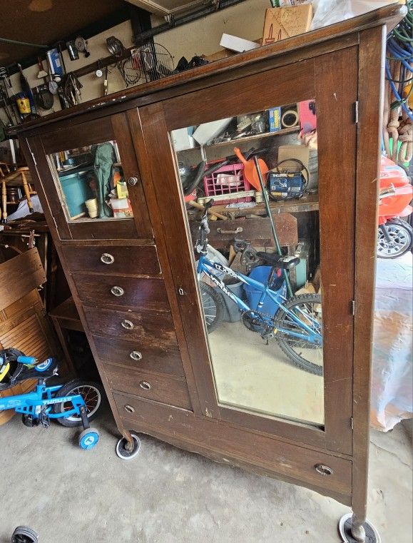 Beautiful Antique Amoire Wardrobe Cabinet