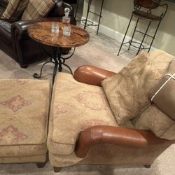 Whitney's of Cherry Hills pattern chair & ottoman