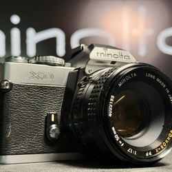 Minolta XD 35mm Film Camera + Minolta MC Rokkor-X PF 50mm f/1.7 Lens *READ*