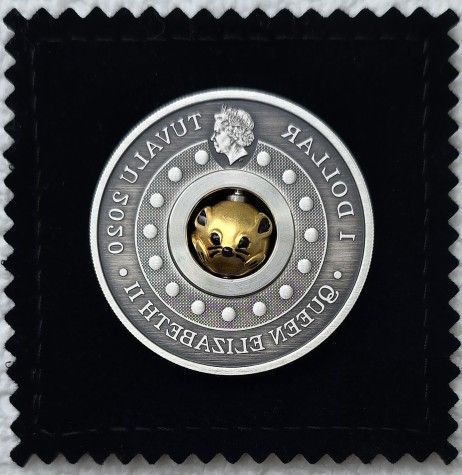 2020 Tuvalu 1 oz Silver Year of the Mouse Rotating Charm Coin Lunar Series